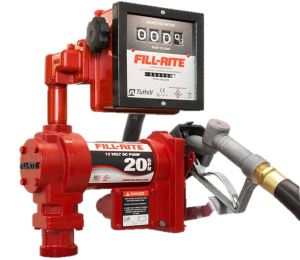 Fill Rite FR4211G 12 Volt DC High Flow Pump with Hose, Manual Nozzle and Meter