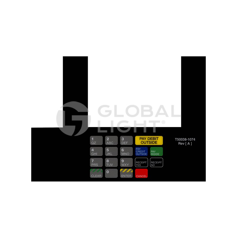 T50038-1074 Gilbarco Advantage, Racetrack, InfoScreen Keypad Overlay ...